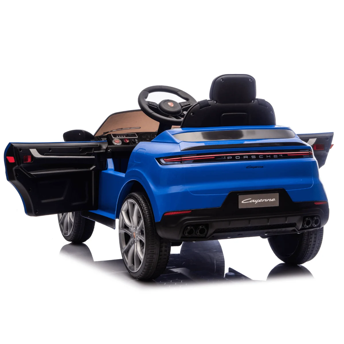 Electric Ride-On Car for Kids Porsche Cayenne, 70W, 12V, Upholstered Seat, blue [4]