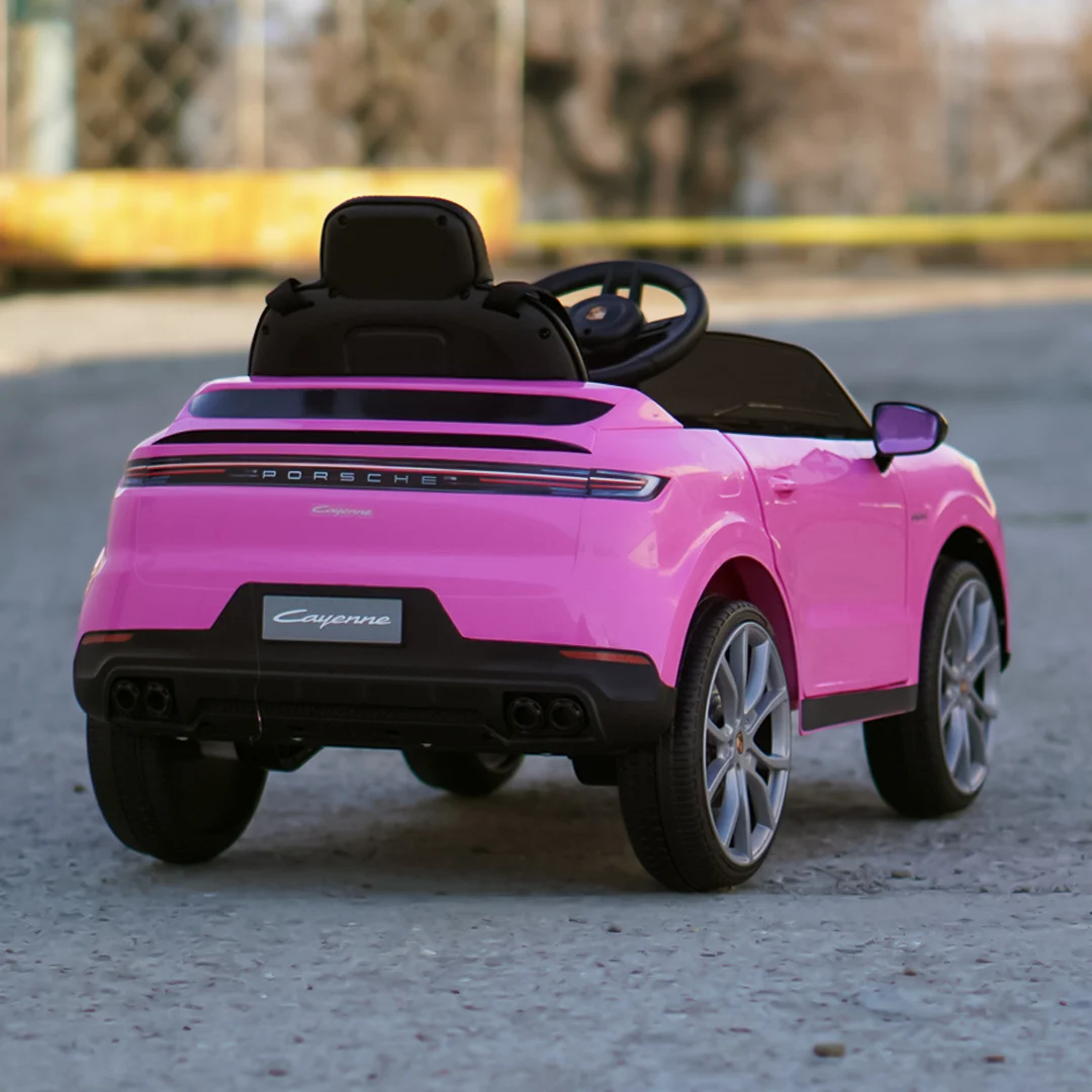 Masinuta electrica copii, Porsche Cayenne 70W 12V, scaun tapitat, culoare roz [3]