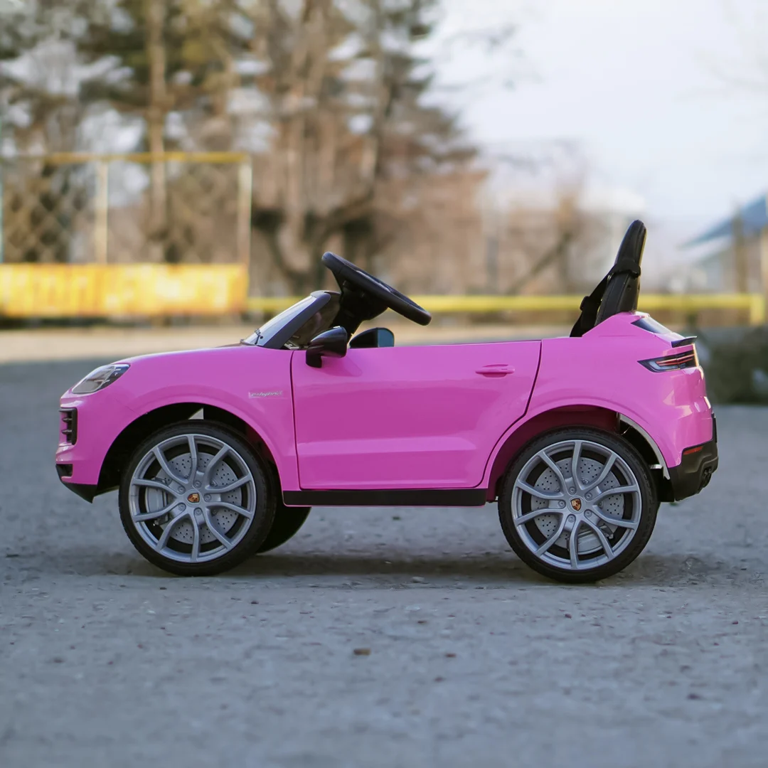 Masinuta electrica copii, Porsche Cayenne 70W 12V, scaun tapitat, culoare roz [4]