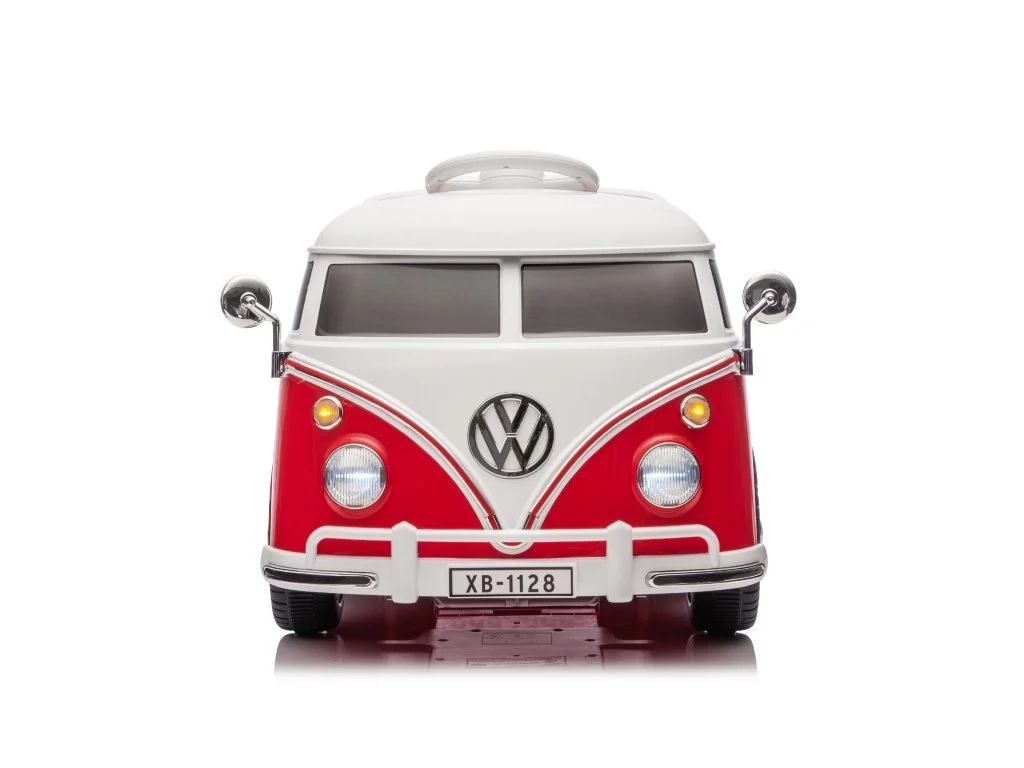 Masinuta electrica copii, VW Samba Bus 70W, baterie 12V 7Ah, roti moi, scaun tapitat, rosie [10]