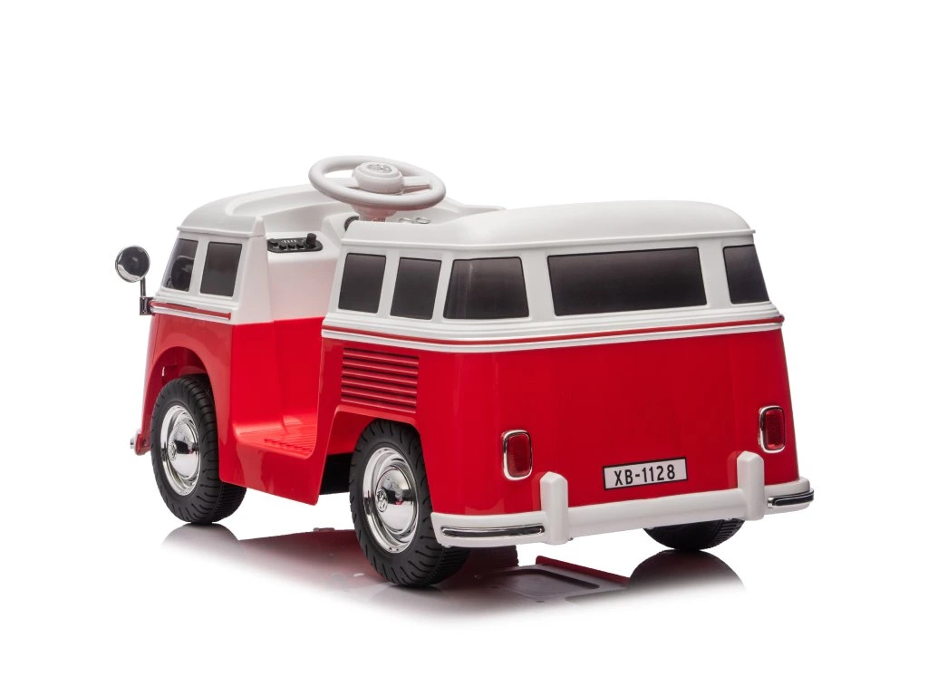 Masinuta electrica copii, VW Samba Bus 70W, baterie 12V 7Ah, roti moi, scaun tapitat, rosie [6]