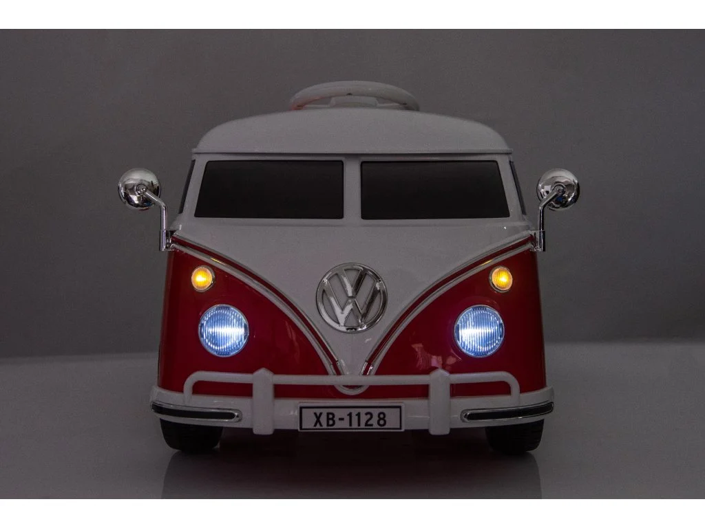 Masinuta electrica copii, VW Samba Bus 70W, baterie 12V 7Ah, roti moi, scaun tapitat, roz [2]