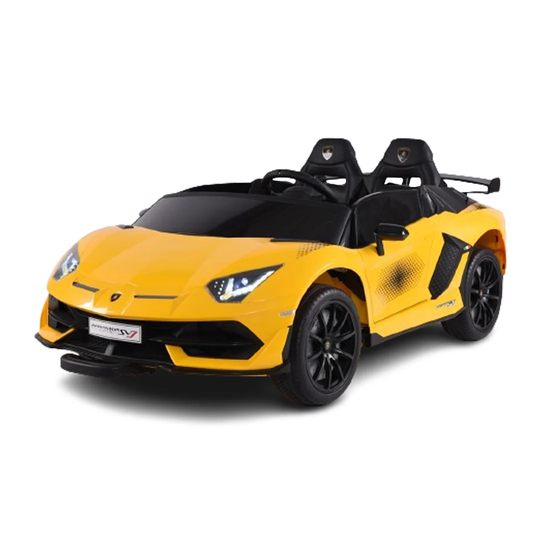 Licensed Ride On cars - Licensed ride-on car for children Lamborghini Aventador Xago, 2 seats, 12V, 90W, Deluxe, yellow