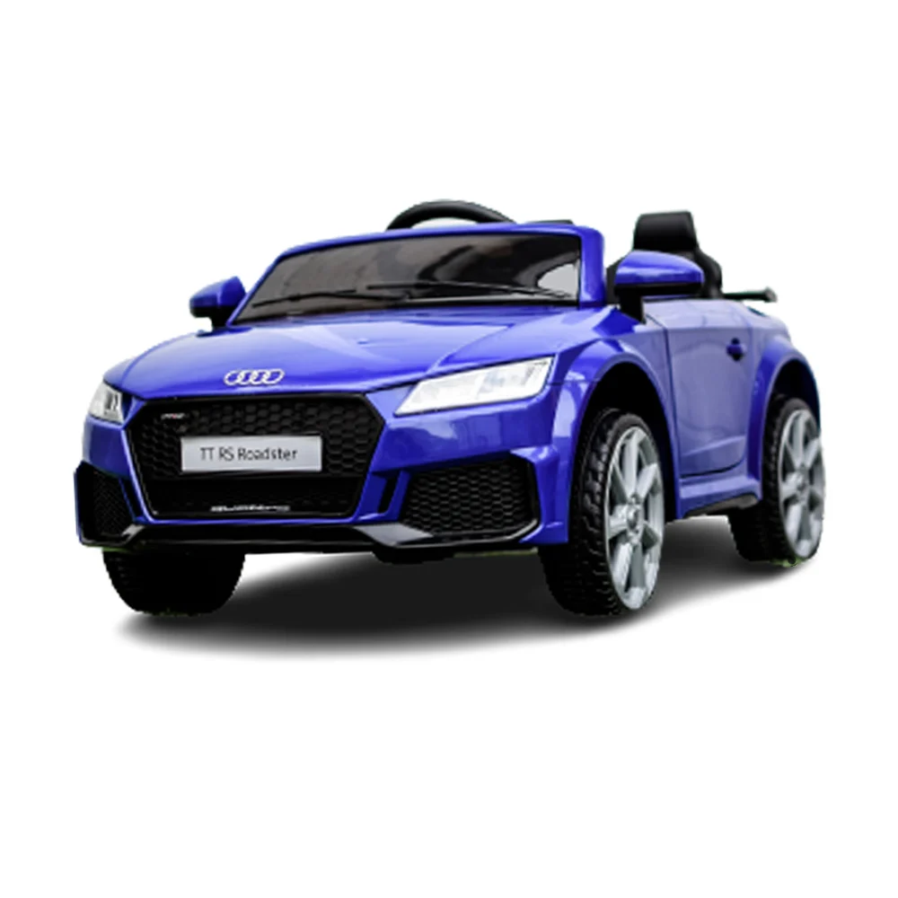 Masinute cu licenta - Masinuta electrica cu licenta Audi TTRS Roadster 70W 12V, cu roti moi, scaun tapitat, albastru