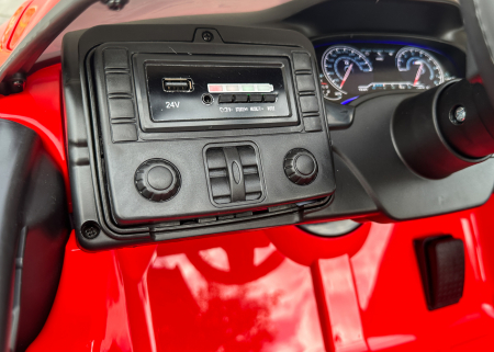 Masinuta electrica cu licenta Bmw M5 Competition, 24V, 500W cu scaun tapitat, editie drift, rosie [18]