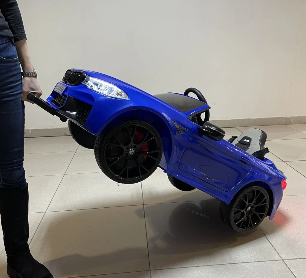 Licensed electric ride-on car Bmw M5 Competition, drift edition, 24V, 500W, leather seat, blue [5]
