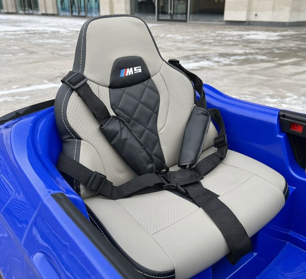 Licensed electric ride-on car Bmw M5 Competition, drift edition, 24V, 500W, leather seat, blue [7]