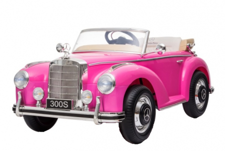 Masinute electrice - Masinuta electrica vintage Mercedes 300S, 70W, 12V, echipata premium, roz
