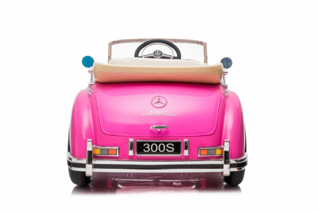 Vintage licensed electric Ride-On car for girls, Mercedes 300S, 70W, 12V, premium, pink [6]
