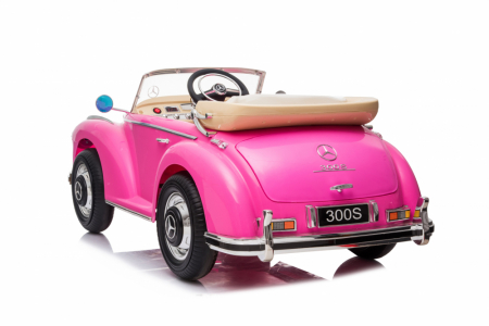 Vintage licensed electric Ride-On car for girls, Mercedes 300S, 70W, 12V, premium, pink [7]