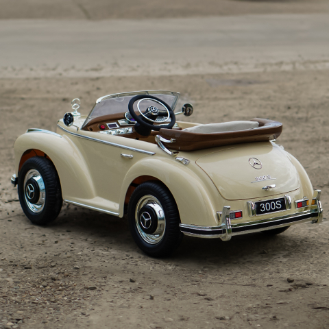 Vintage Mercedes 300S electric Ride On, 90W power, 12V, premium, beige [8]