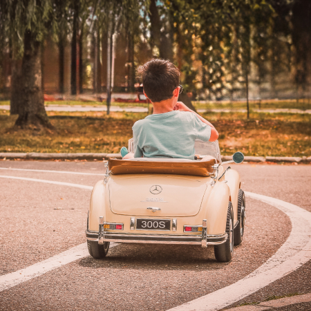 Vintage Mercedes 300S electric Ride On, 90W power, 12V, premium, beige [13]