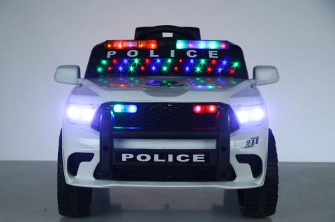 Masinuta electrica de politie, 120W 12V premium, alba [18]