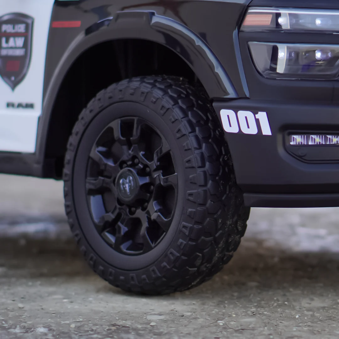 Masinuta electrica de politie, DODGE RAM 2500 REBEL, 400W, 24V, premium, neagra [10]