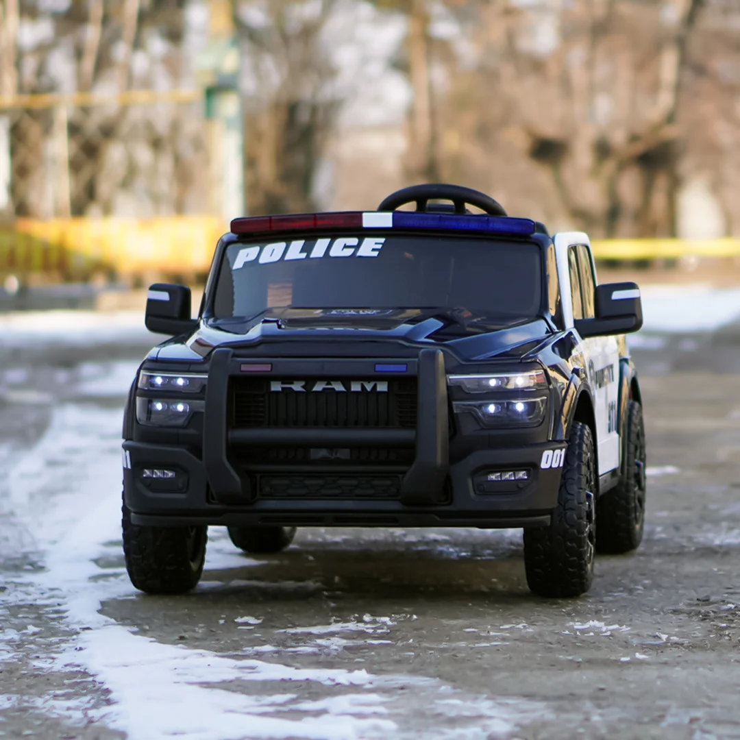 Masinuta electrica de politie, DODGE RAM 2500 REBEL, 400W, 24V, premium, neagra [3]