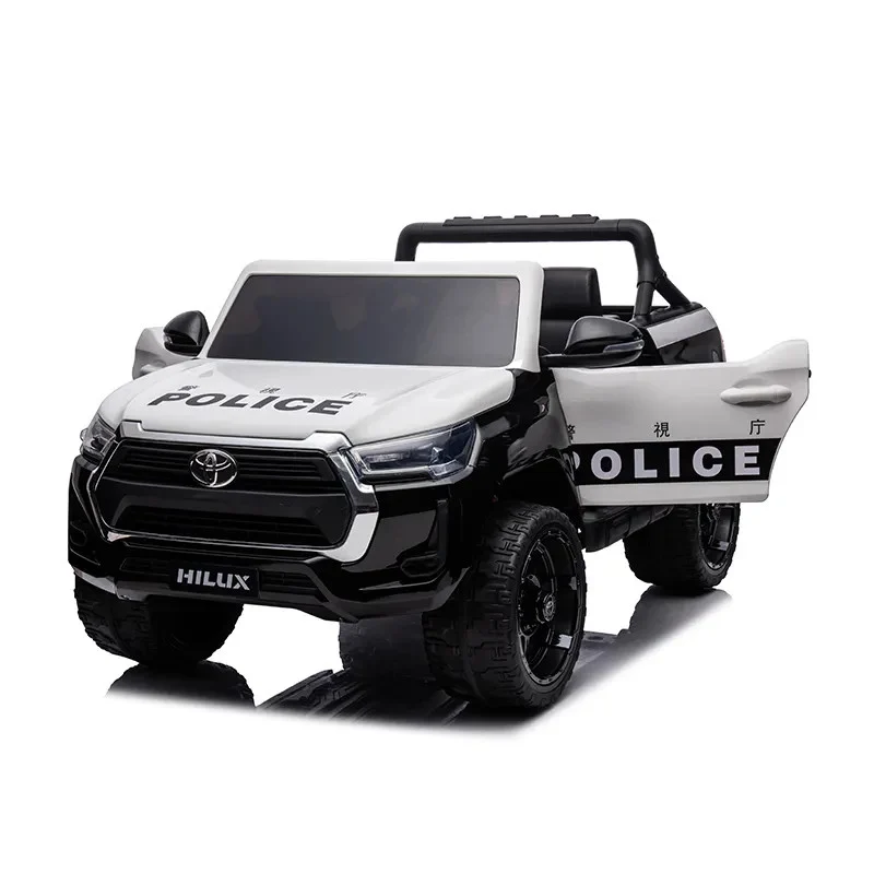 Licensed ride-on car for children Toyota Hilux, police version, 4x4, 180W, 12V-14Ah, premium. white [19]