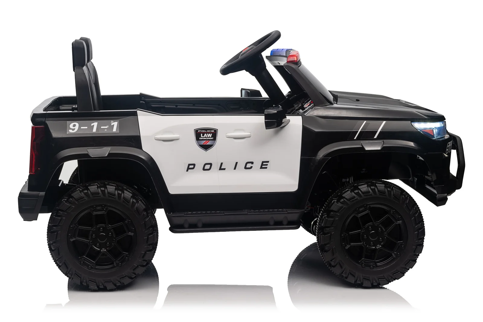 Masinuta electrica FirePatrol pentru copii, 3-6 ani, 800W, 24V, 4x4, echipare premium, neagra [1]