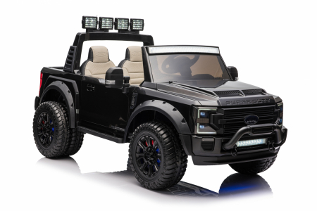Masinuta electrica pentru copii Ford Super Duty F450, 4x4, 180W, cu roti moi, iluminat ambiental, negru [3]