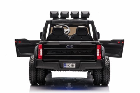 Masinuta electrica pentru copii Ford Super Duty F450, 4x4, 180W, cu roti moi, iluminat ambiental, negru [7]