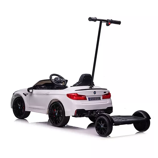 Masinuta electrica pentru copii + hoverboard, BMW M5 Competition 24V 14Ah premium, alb [18]