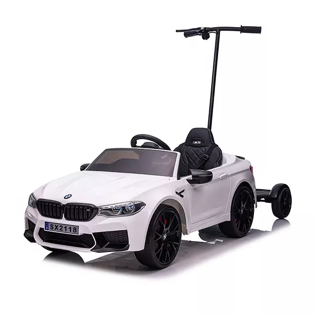 Vehicule speciale copii - Masinuta electrica pentru copii + hoverboard, BMW M5 Competition 24V 14Ah premium, alb