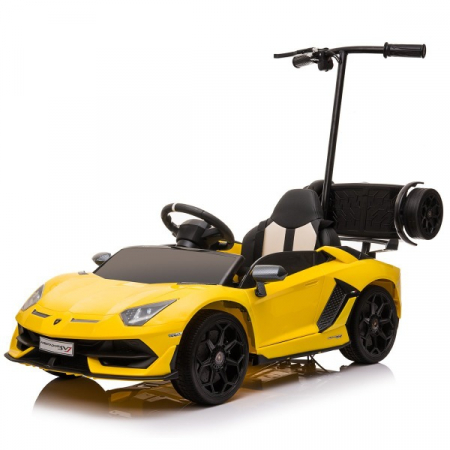 Masinute cu licenta - Masinuta electrica cu hoverboard, Lamborghini Aventador SVJ, 70W, 12V 14Ah premium, Galben