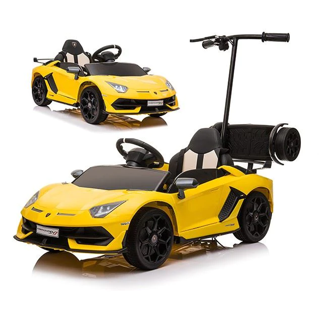 Masinuta electrica cu hoverboard, Lamborghini Aventador SVJ, 70W, 12V 14Ah premium, Galben [15]