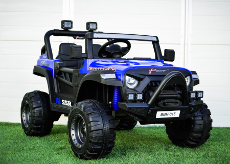 Special Ride on vehicles - BJ016 90W 12V electric ride on car with leather seat, blue