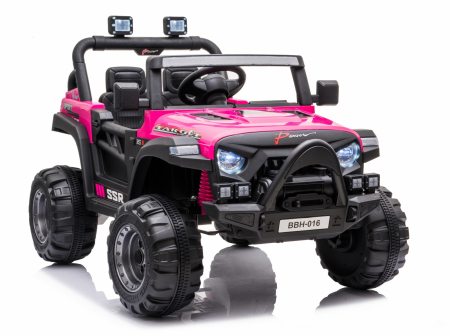 Electric Ride-On cars - Electric ride-on car for kids BJ016, 90W 12V, leather seat, pink