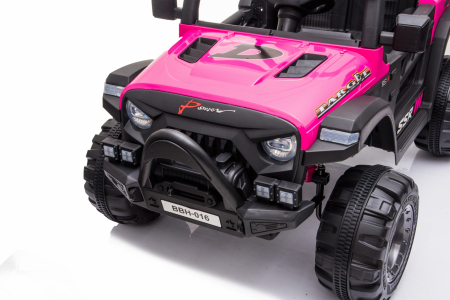 Electric ride-on car for kids BJ016, 90W 12V, leather seat, pink [5]