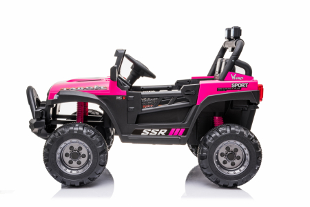 Electric ride-on car for kids BJ016, 90W 12V, leather seat, pink [4]