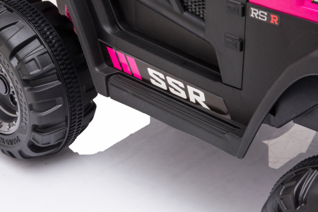 Electric ride-on car for kids BJ016, 90W 12V, leather seat, pink [10]