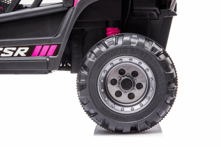 Electric ride-on car for kids BJ016, 90W 12V, leather seat, pink [7]