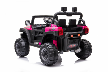 Electric ride-on car for kids BJ016, 90W 12V, leather seat, pink [2]