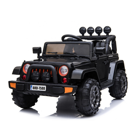 Masinute electrice - Masinuta electrica pentru copii Kinderauto BJ7588, 90W, 12V, cu scaun tapitat, negru