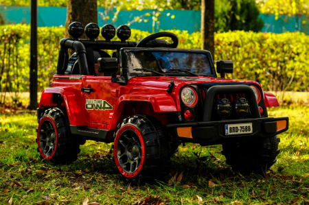 Electric Ride-On car for children Kinderauto BJ7588, 90W, 12V, with ecological leather seat, red [1]