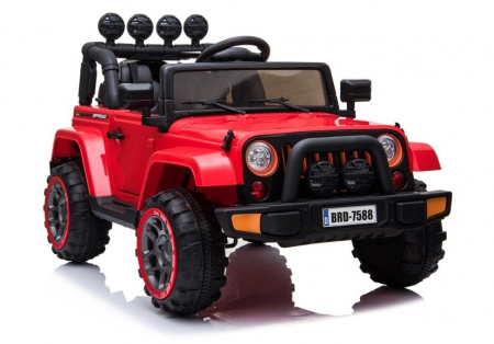 Masinute electrice - Masinuta electrica pentru copii Kinderauto BJ7588, 90W, 12V, cu scaun tapitat, rosu