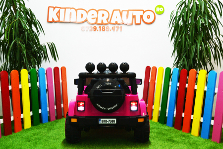 Kinderauto BJ7588 electric Ride-On car for children, 90W, 12V, leather seat, pink [13]
