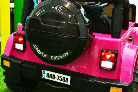 Kinderauto BJ7588 electric Ride-On car for children, 90W, 12V, leather seat, pink [12]