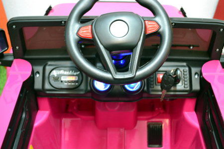 Kinderauto BJ7588 electric Ride-On car for children, 90W, 12V, leather seat, pink [8]