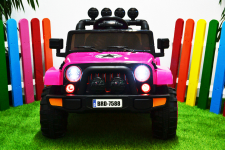 Kinderauto BJ7588 electric Ride-On car for children, 90W, 12V, leather seat, pink [2]