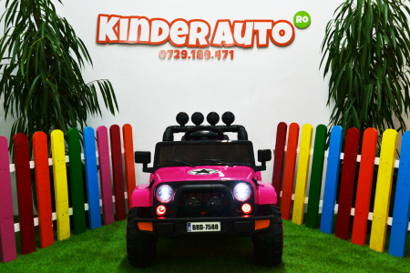 Kinderauto BJ7588 electric Ride-On car for children, 90W, 12V, leather seat, pink [1]