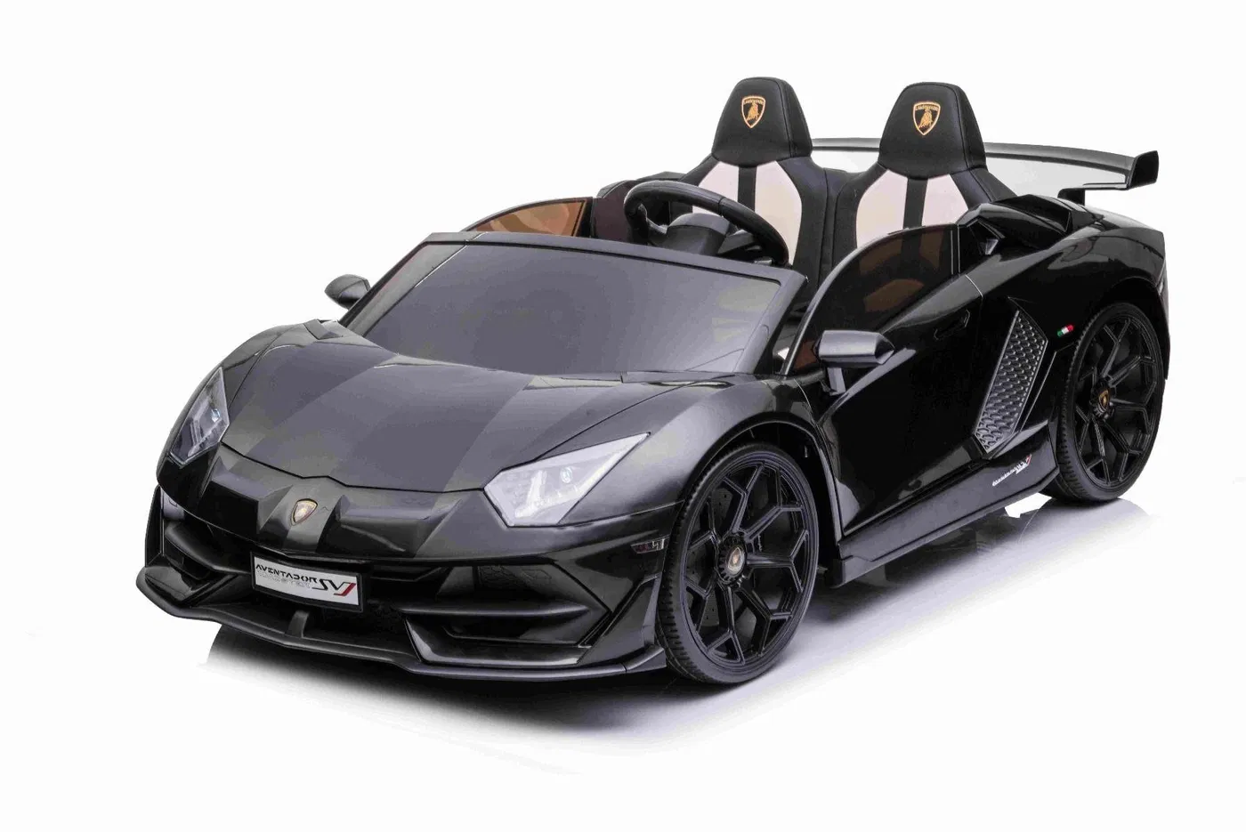 Special Ride on vehicles - Lamborghini SVJ electric car with 2 seats, 24V, 500W, premium equipped, Drift Edition, black
