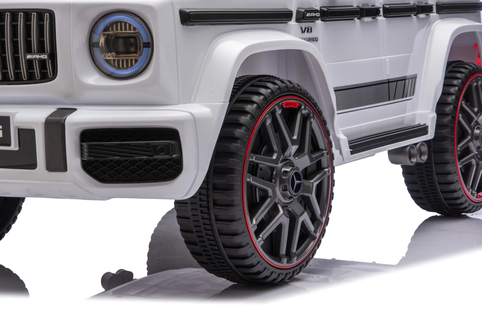 Mercedes G63 AMG 4x4 Electric Ride-On Car for Children, 120W, 12V, Premium Edition, White [7]
