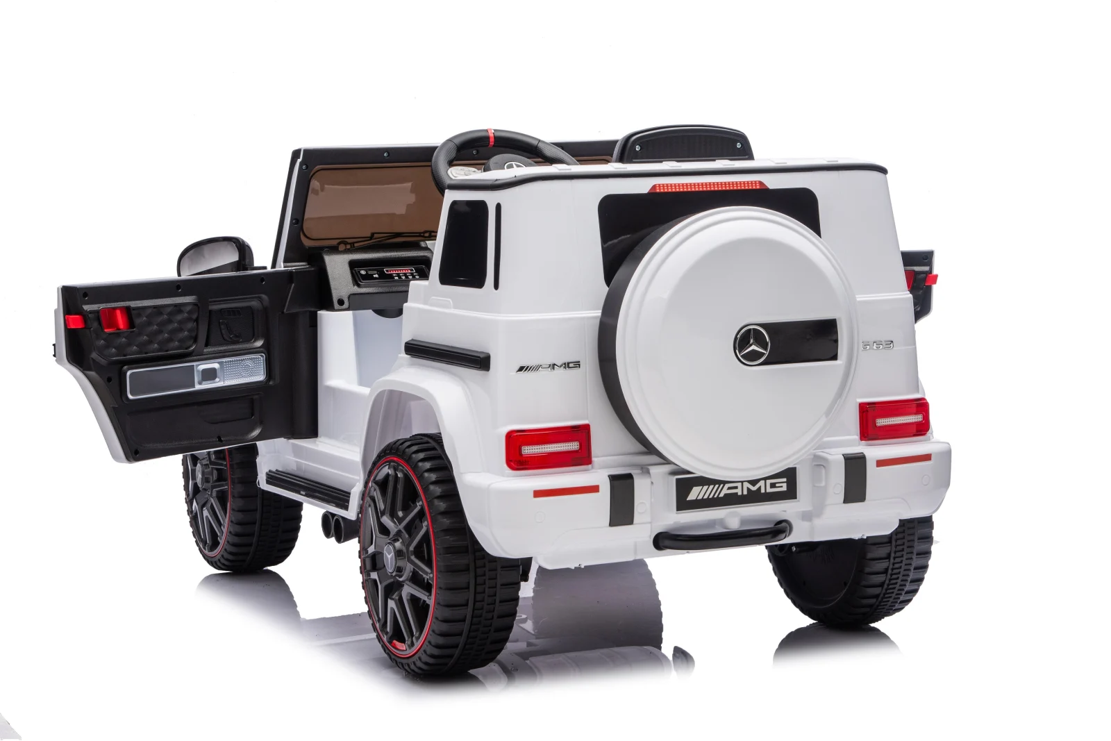 Mercedes G63 AMG 4x4 Electric Ride-On Car for Children, 120W, 12V, Premium Edition, White [1]