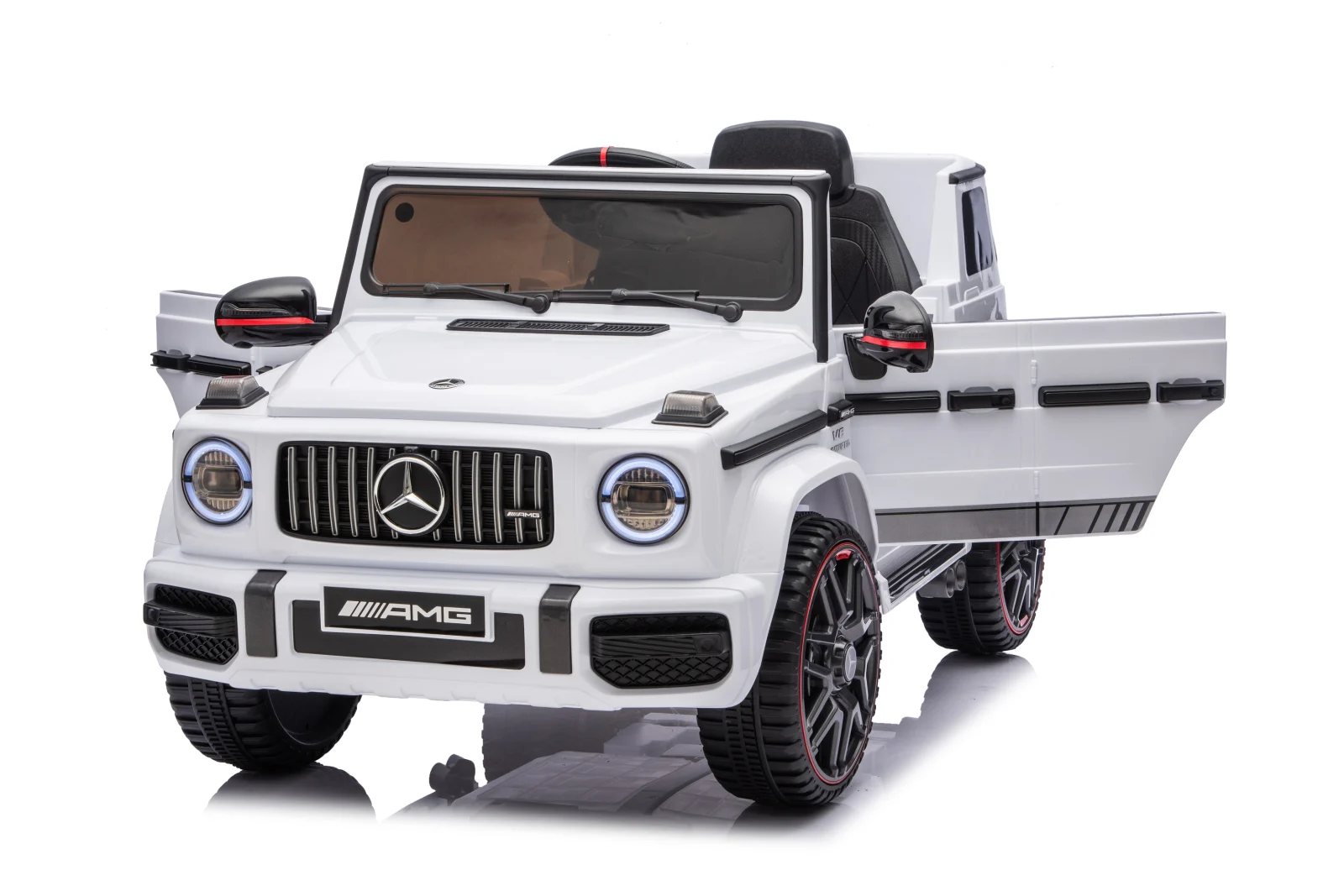 Mercedes G63 AMG 4x4 Electric Ride-On Car for Children, 120W, 12V, Premium Edition, White [8]