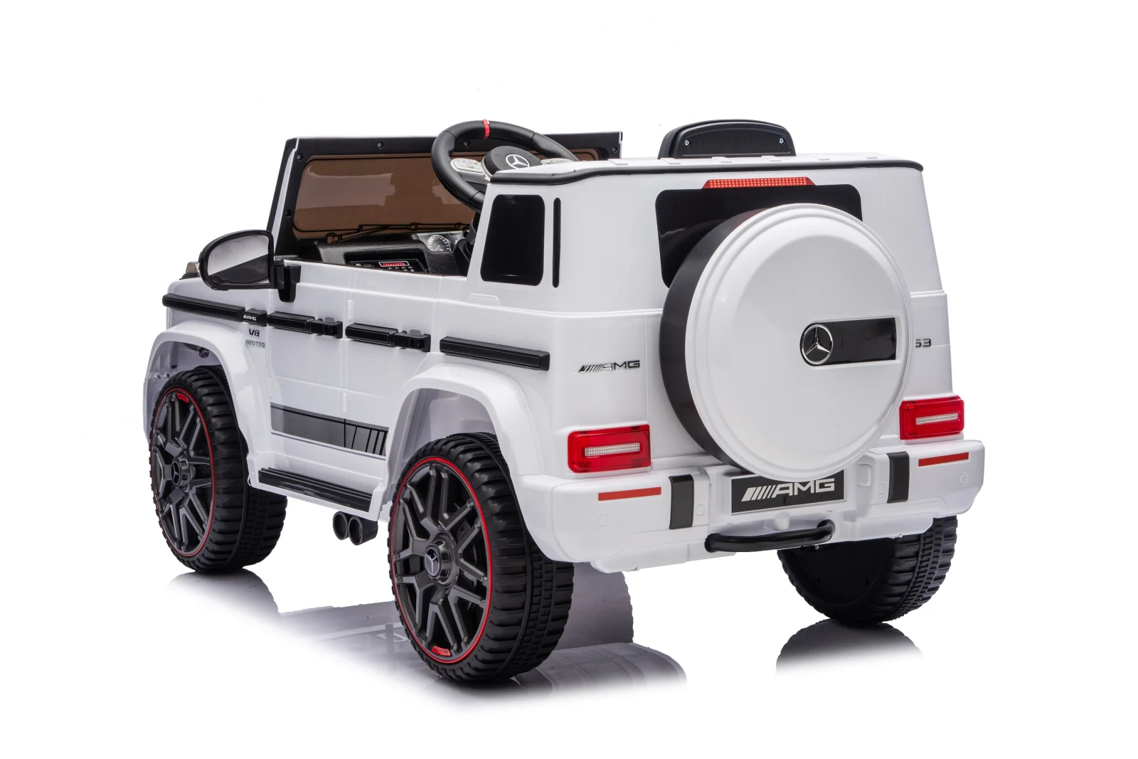 Mercedes G63 AMG 4x4 Electric Ride-On Car for Children, 120W, 12V, Premium Edition, White [12]