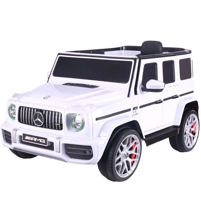 Licensed Ride On cars - Kids electric ride-on car Mercedes G63 AMG, 60W 12V, premium, white