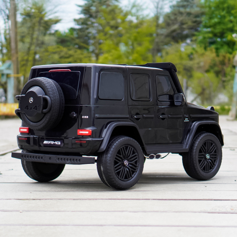 Masinuta electrica Mercedes G63, cu 2 locuri, 4x4, 800W, 24V 14Ah, MP4, neagra [6]