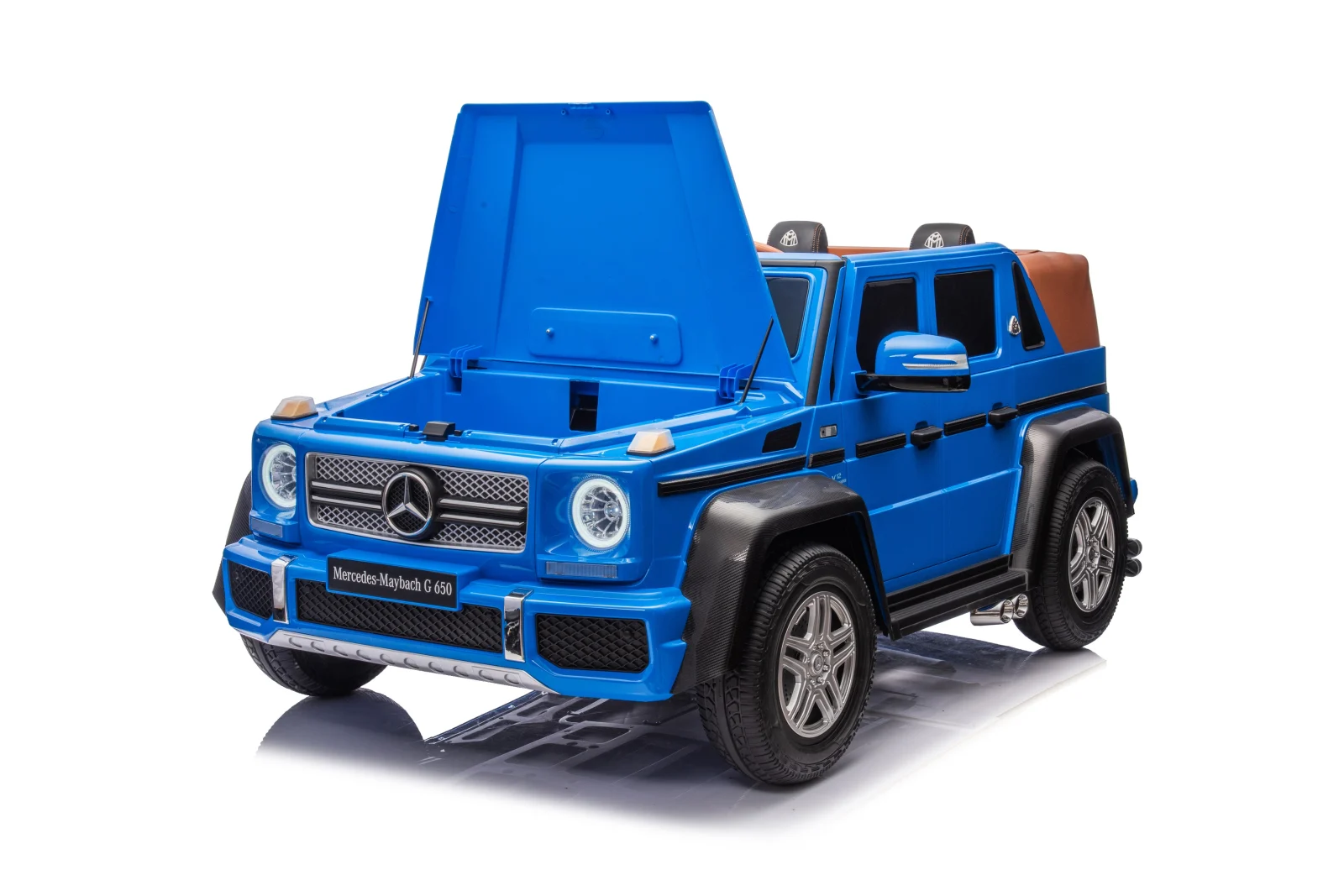 Masinuta electrica, Mercedes G650 Maybach XXL, 24V 14Ah, gonflabile, albastra [3]